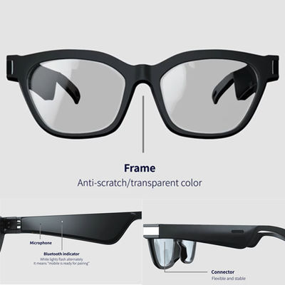 بلوتوث 5.0 النظارات الذكية الموسيقى المكالمات الصوتية النظارات الشمسية يمكن أن تتطابق مع العدسات الطبية المتوافقة مع IOS ذكري المظهر