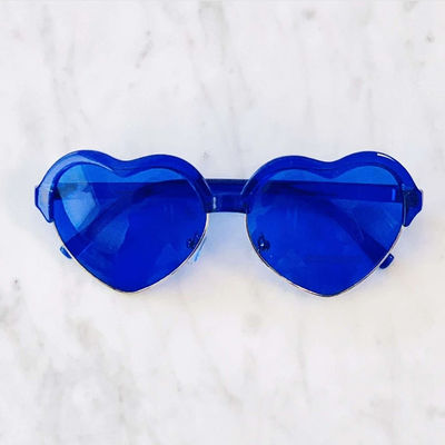 نظارة شمسية علاج لون العدسة الزرقاء بإطار القلب UV400