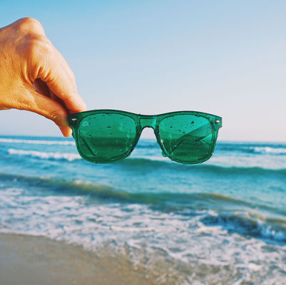 135x158x40mm النظارات الشمسية العلاج بالألوان عدسات شفافة خضراء اللون