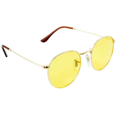 نظارات العلاج بالألوان ذات العدسات الملونة شقرا Mood Light Therapy Chromotherapy النظارات الشمسية المستديرة Super Retro
