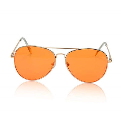 نظارات شمسية للرجال والنساء Aviator مستقطب Metal UV 400 Lens Mood Light Therapy Therapy Glasses